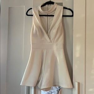 Size small white romper with cutout neck